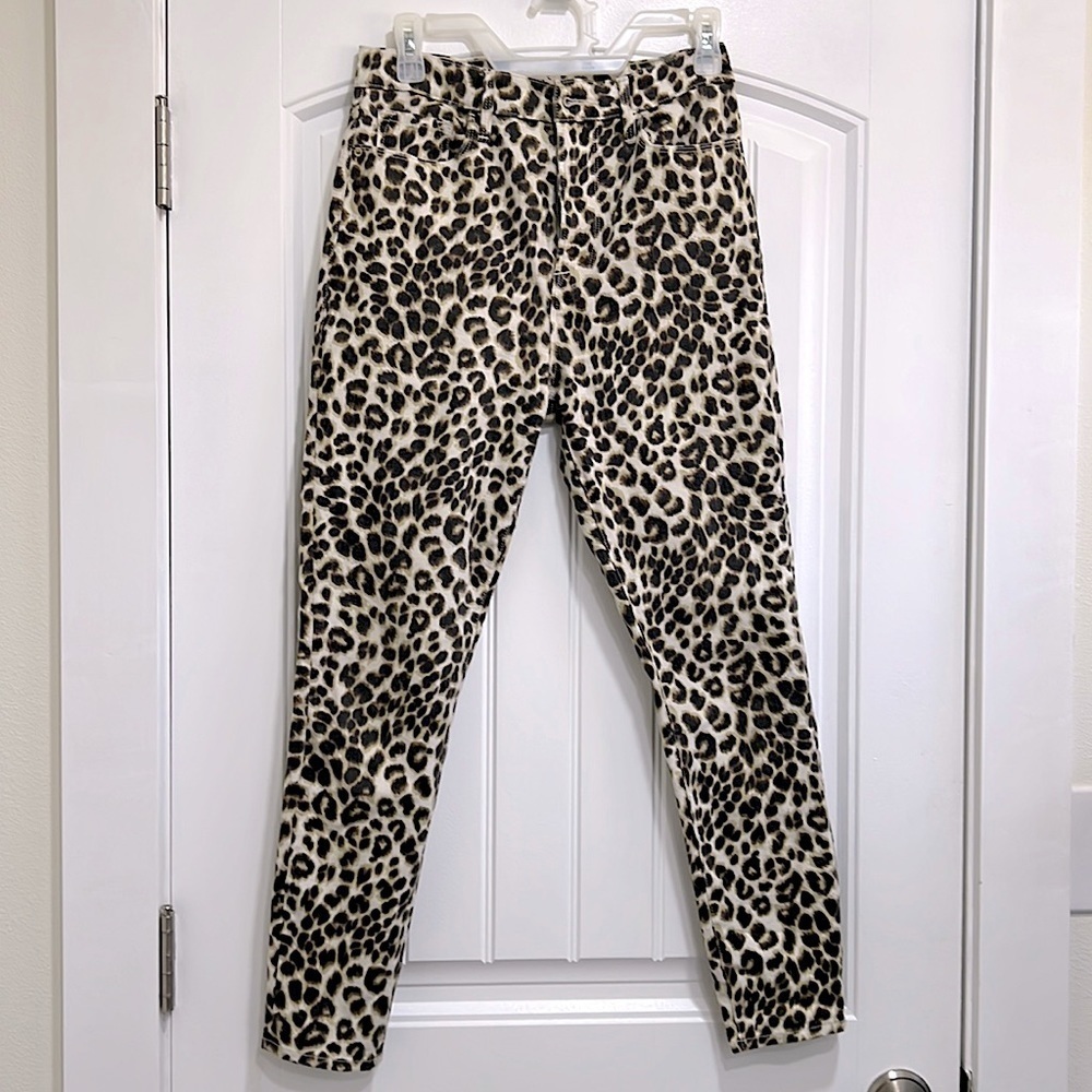 FRAME DENIM ANIMAL PRINT ALI SKINNY JEAN, HIGH RISE, sz 27, TRENDING FOR SPRING